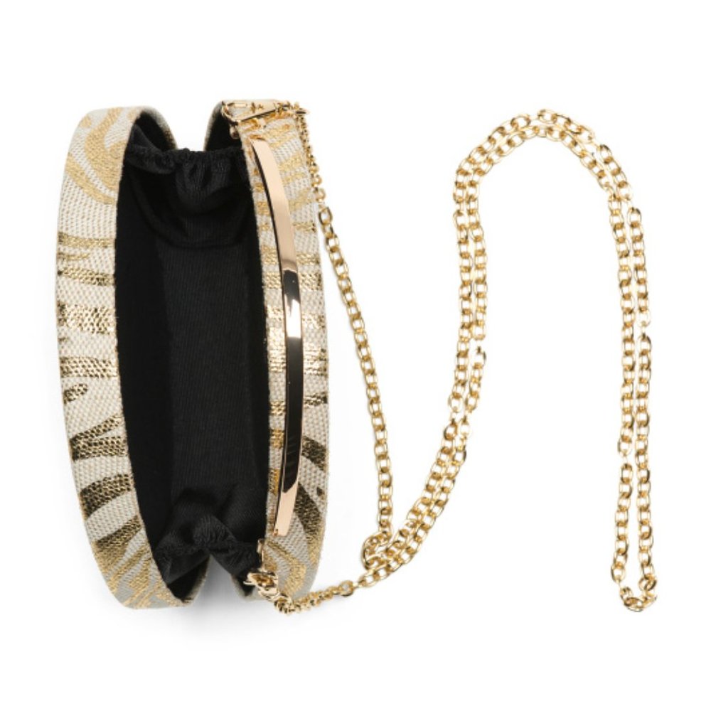 Urban Tiger Print Linen Top Handle Round bag - Picture 3 of 3